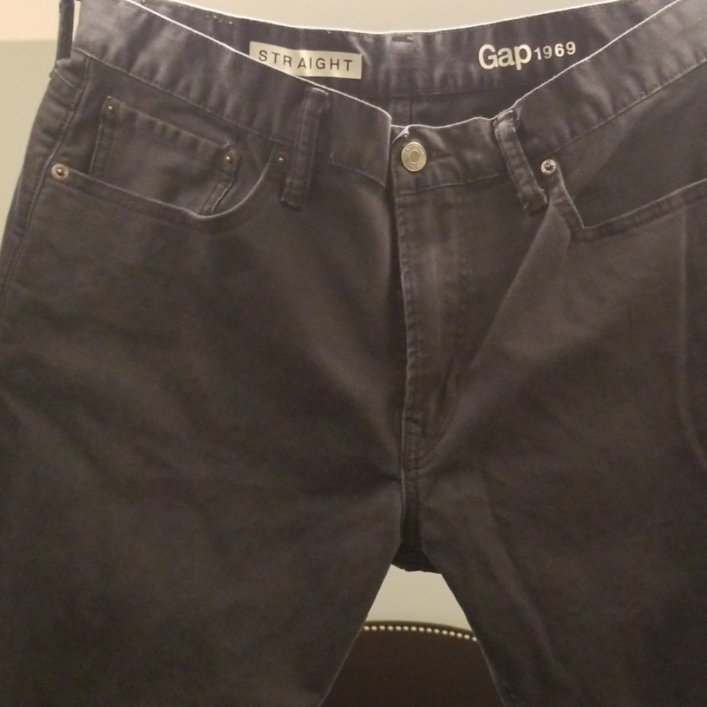 Gap 1969 dark gray straight pants 33x32